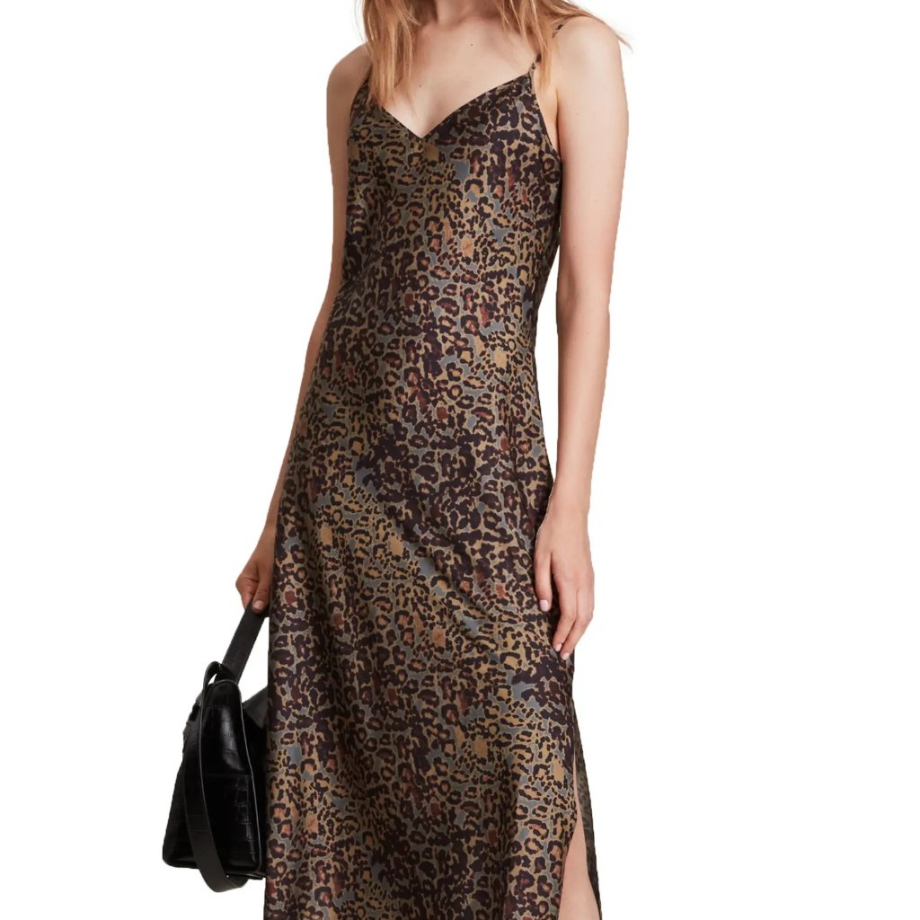 Allsaints Leopard Print Maxi Dress